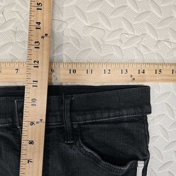 Mother Jeans Womens 29 Insider Crop Step Fray Guilty Racer Black White Stripe - Picture 11 of 13
